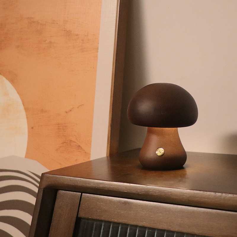 Champi - Wooden Base Mushroom Lamp – Warmly
