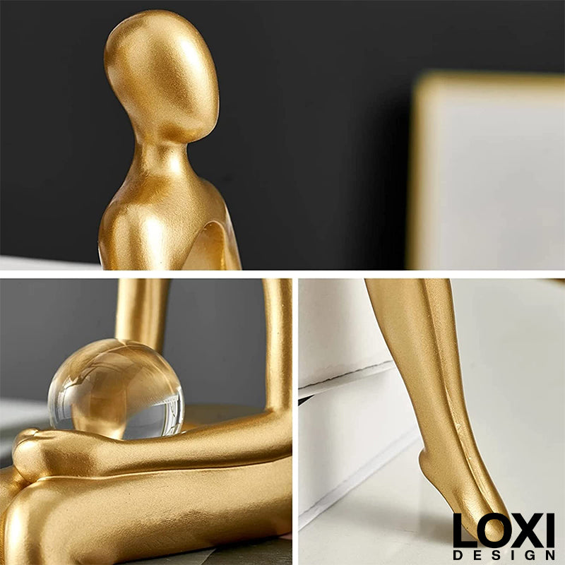 Loxi Design™ Golden Abstract Figures