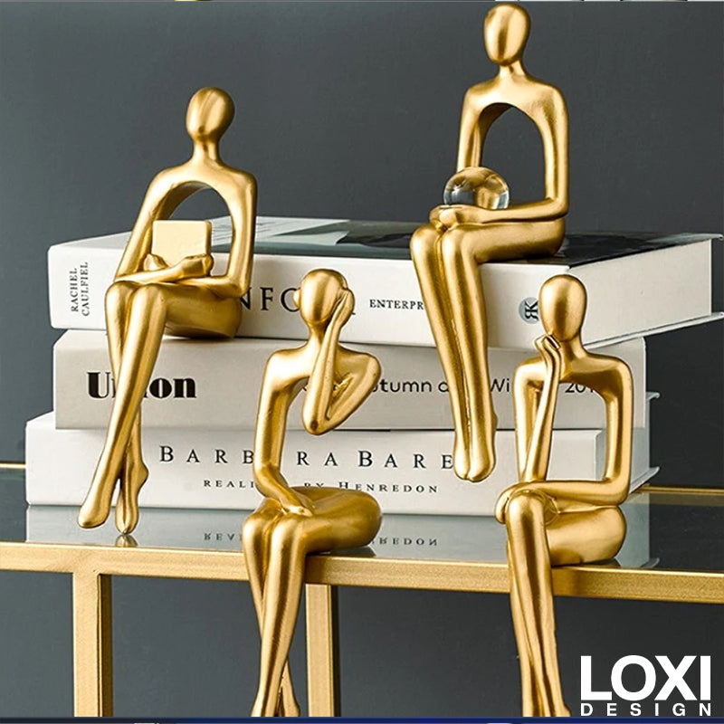 Loxi Design™ Golden Abstract Figures